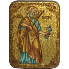 Подарочная икона "Первоверховный апостол Петр" на мореном дубе